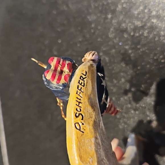 Vtg Pam Schifferl Santa on Moon Christmas Ornament Folk Art - Picture 3 of 5